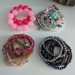 Elegant Multi-Color Beaded Bracelet Set